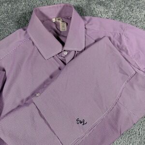 State and Liberty Performance Gingham Check Button Shirt 4 way stretch Size L